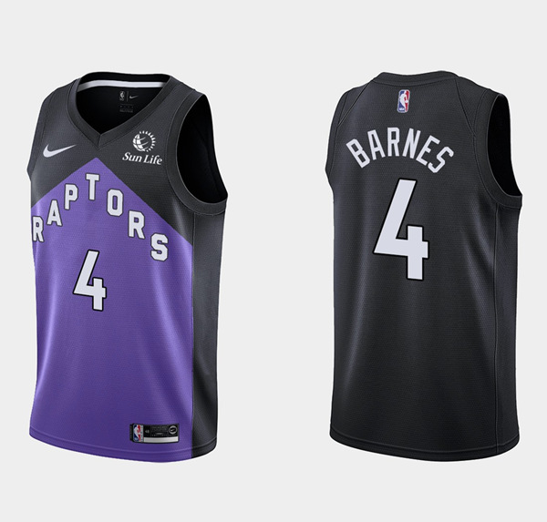 Men's Toronto Raptors #4 Scottie Barnes Black Earned Edition Stitched Basketball Jersey